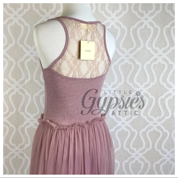 A’reve Dusty Rose Tulle Slip Dress - Picture 8 of 15